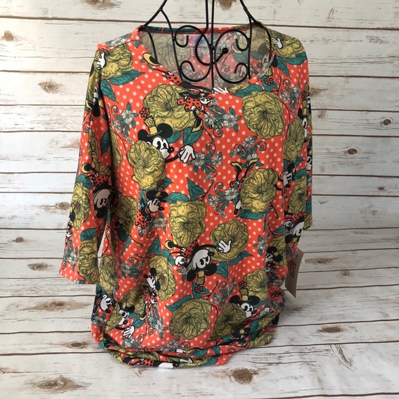 LuLaRoe Minnie Mouse Floral & Polka Dot Print - Picture 1 of 5